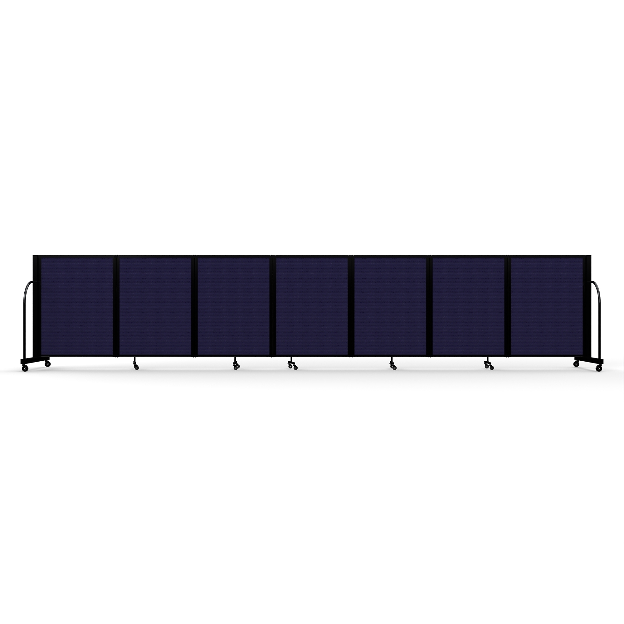 Screenflex Full Motion Divider, 4' x 19'7", Black Frame, Navy